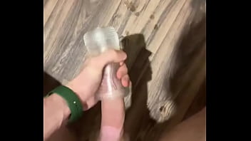 Big cumshot hot twink fucking a flashlight