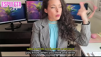 Previa gozando para a chefe punheta guiada