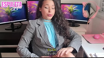 Previa gozando para a chefe punheta guiada