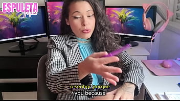 Previa gozando para a chefe punheta guiada