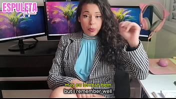 Previa gozando para a chefe punheta guiada