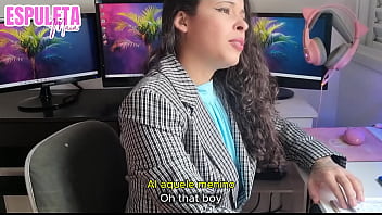 Previa gozando para a chefe punheta guiada