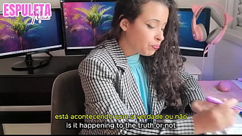 Previa gozando para a chefe punheta guiada