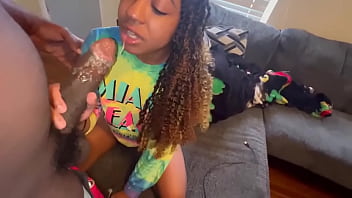 Whore deepthroat a bbc and got her ass and pussy fuck for her rent money