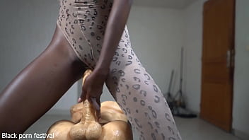 Stuning skinny dark skin african beauty with perfect tits in solo