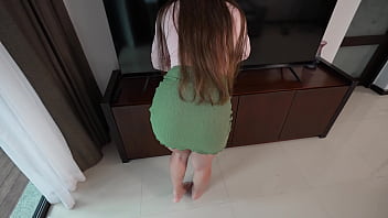 Yoga teacher gets her tight pussy stretched