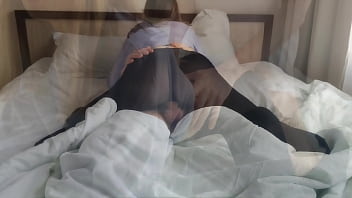 Sensual sex with cute girlfriend in black pantyhose