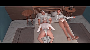 Stepdaughter seduces stepfather for hard sex in front of sleeping stepmom sims anime hentai sfm