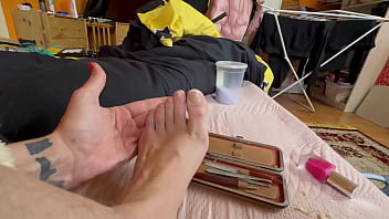 All natural long toe nail fetish video closeup toes foot feet