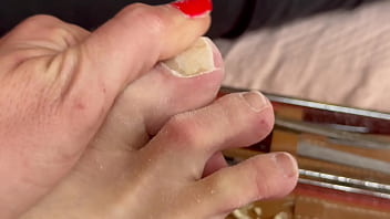 All natural long toe nail fetish video closeup toes foot feet