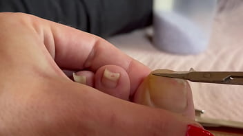 All natural long toe nail fetish video closeup toes foot feet