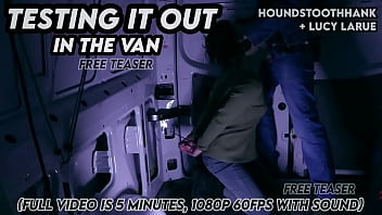 Testing it out in the van Testing it out in the van