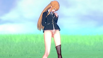 Asuna yuuki can't stop masturbating herself in a field and enjoy the lust