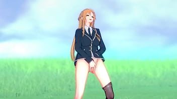 Asuna yuuki can't stop masturbating herself in a field and enjoy the lust
