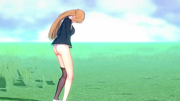 Asuna yuuki can't stop masturbating herself in a field and enjoy the lust