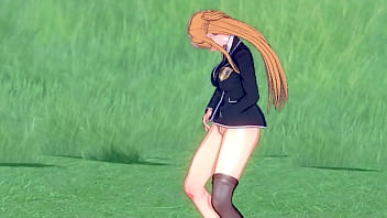 Asuna yuuki can't stop masturbating herself in a field and enjoy the lust