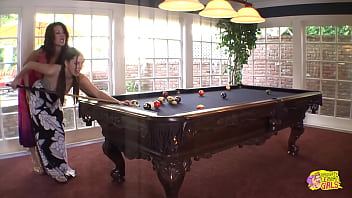 Bending over the pool table always gets these two babes horny and wet Bending over the pool table always gets these two babes horny and wet