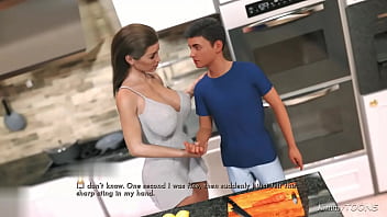 Slutty bitch got finger fuck in kitchen after intense kissing