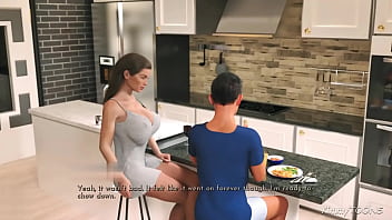 Slutty bitch got finger fuck in kitchen after intense kissing