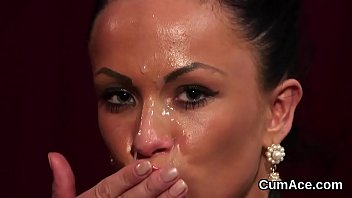 Astonishing teenie enjoys a deep throat and lots of load on her face