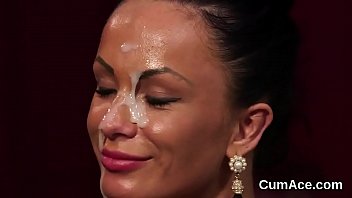 Astonishing teenie enjoys a deep throat and lots of load on her face