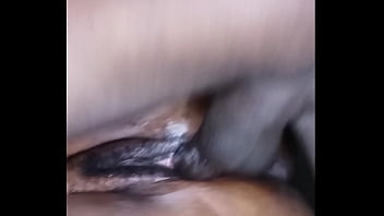 Creamy ebony milf gets her wet pussy banged