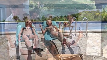 Seminar seduction chapter 1 bi beauties shalina devine and dina joy share a glass dildo while sunbathing gp3309