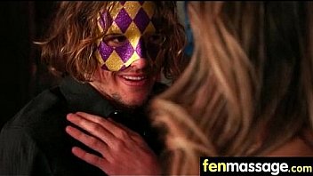 Deepthroat blowjob from big tits massage girl 22