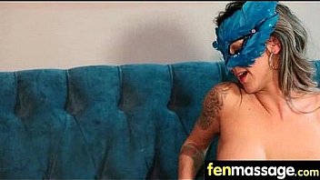 Deepthroat blowjob from big tits massage girl 22