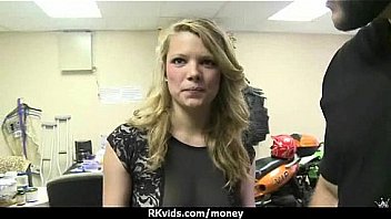 Stunning euro teen gets talked in to giving a blowjob for cash 25