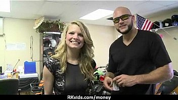 Stunning euro teen gets talked in to giving a blowjob for cash 25