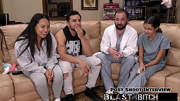 Mia sucks dick and swallows huge load