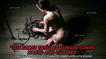 Sub sorts tangled bungee cords naked and chained