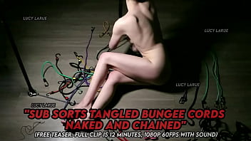 Sub sorts tangled bungee cords naked and chained