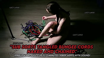 Sub sorts tangled bungee cords naked and chained