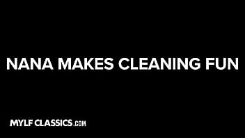 Big assed busty slut dee williams sucks stepson's cock while he's doing his chores