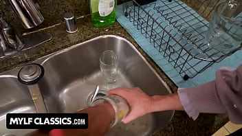 Big assed busty slut dee williams sucks stepson's cock while he's doing his chores