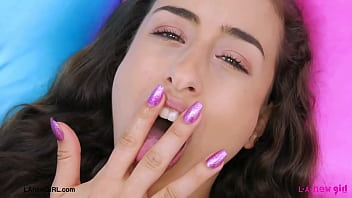 Bombshell brunette naked close up