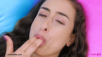 Bombshell brunette naked close up