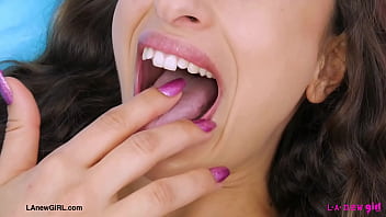 Bombshell brunette naked close up