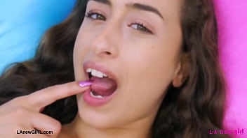 Bombshell brunette naked close up