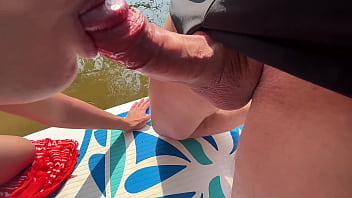 Brunette with natural tits and big ass enjoys sex in nature by a beautiful river outdoor amateur couple pov sex