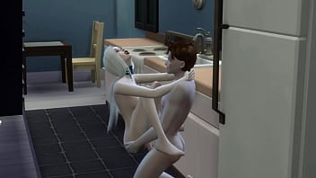 Vampire slut coated in cum deep throats