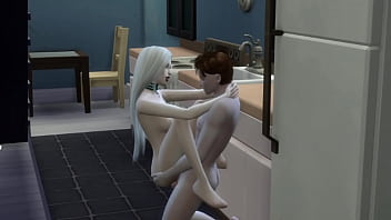 Vampire slut coated in cum deep throats