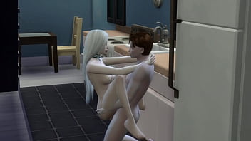 Vampire slut coated in cum deep throats