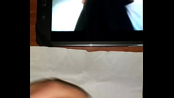 Masturbation to interracial sex and cumshot