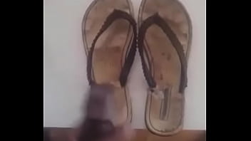 Jizzing on flip flops