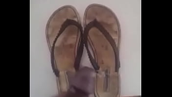 Jizzing on flip flops