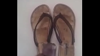 Jizzing on flip flops