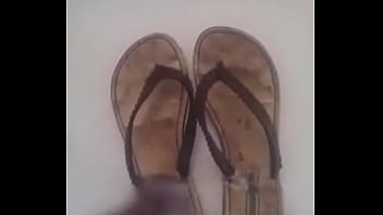 Jizzing on flip flops